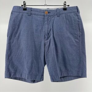 J. Crew Sunwashed Oxford Chambray Flat Front Shorts, 100% Cotton, Men's 34